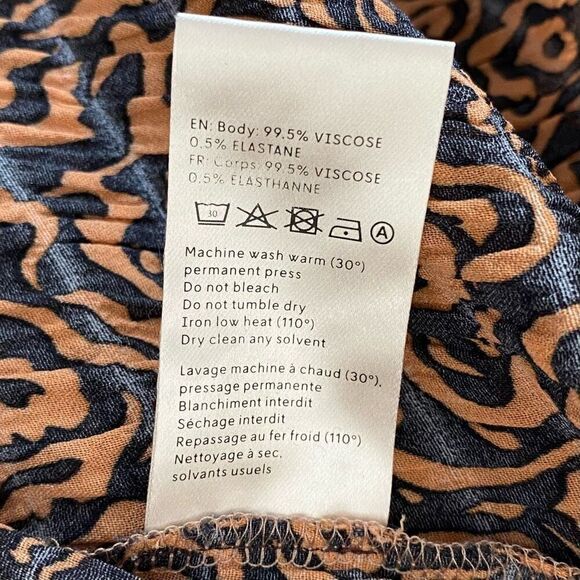 Nanushka Brown Crinkle Paneled V-Neck Long Sleeve Mini Dress Size Extra Small - Picture 4 of 5